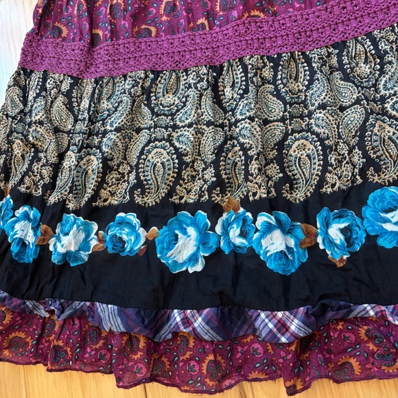 Vintage Y2K Dressbarn Boho Tiered Floral Paisley Multicolored Pattern Skirt - Picture 4 of 10